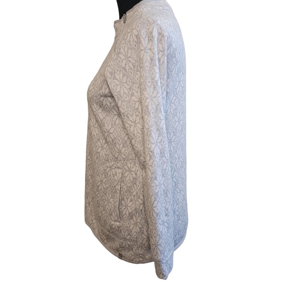 T By Talbots Women's Pullover Sweatshirt Gray Poinsettia Stretch Zipper Size XS - Picture 2 of 10